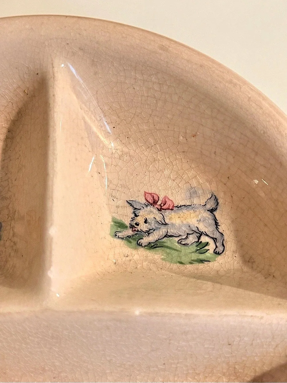 Vintage Divided Ceramic Serving Dish Cottagecore Farm